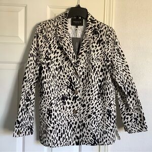 Lafayette 148 New York Black and Cream Patterned Blazer